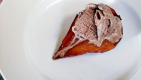 Roasted Pears with Turkish Coffee Gelato
