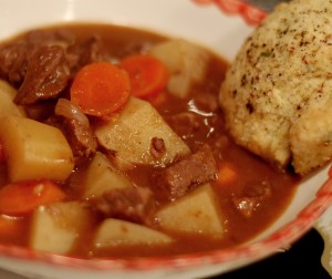 Beef stew made with red wine and balsamic vinegar. biscuits,gourmet magazine, bon appetit magazine, montana beef, cattle ranching, dillon montana, cooking, food and wine, food and drink, stew, dinner, recipes, culinary, 