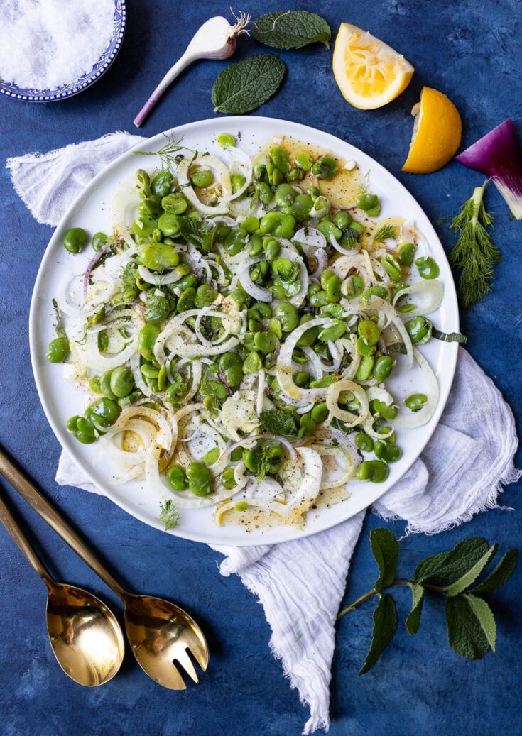 Fava, Snap Pea & Spring Vegetable Salad with Creamy Mint Dressing - Good  Health Gourmet