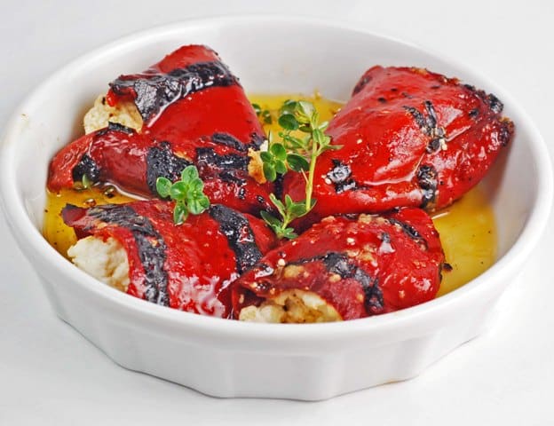 Piquillo Peppers stuffed with Goat Cheese