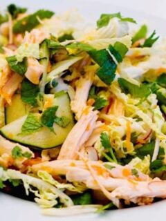 A plate with Vietnamese Chicken Salad, 