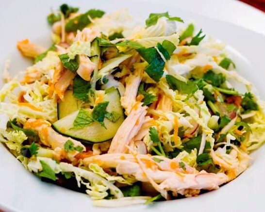 Vietnamese Cabbage and Chicken Salad:  ga xe phay
