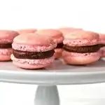 Pink Macarons with Bittersweet Chocolate Ganache