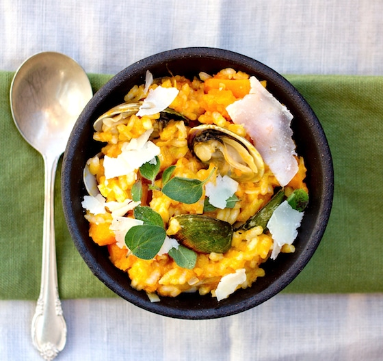 Butternut Squash, Leek and Clam Risotto