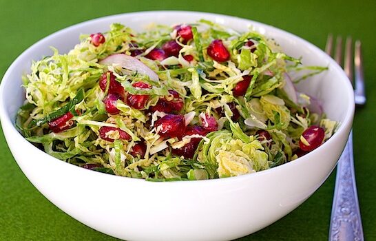 Brussels Sprout Salad with Pomegranate Seeds