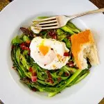 Shaved Asparagus Salad with a Poached Egg