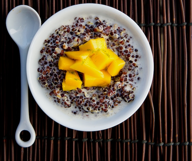 Black quinoa Pudding with Mango and lime