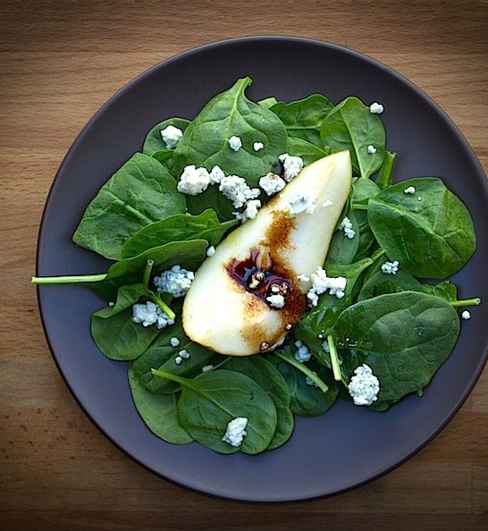 Fall Pear and Spinach Salad