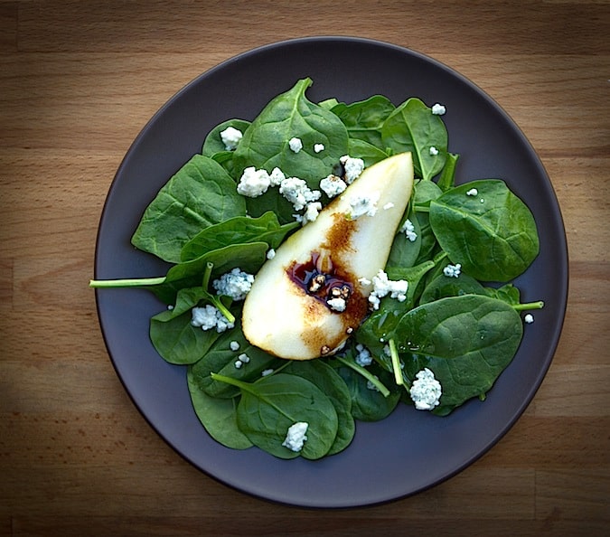 Fall Pear and Spinach Salad
