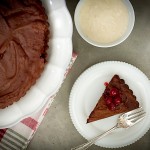 Flourless Chocolate Tart with Sugared Cranberries