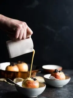 Baked Apples with Creme Anglaise