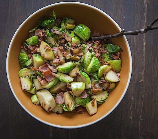 Granny Smith Apples, Brussels Sprouts and Pancetta Side Dish