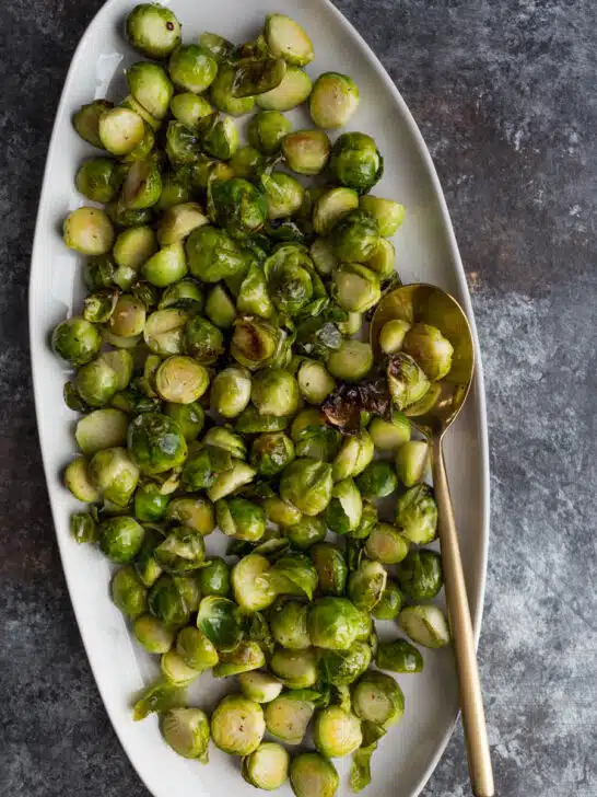 Duck Fat Roasted Brussels Sprouts