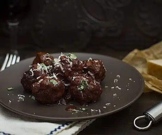 Slow Braised Italian Meatballs