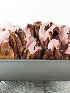 Nutella Pull Apart Bread with Blood Orange Icing