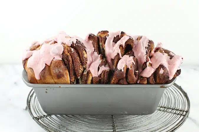 Nutella Pull Apart Bread with Blood Orange Icing 