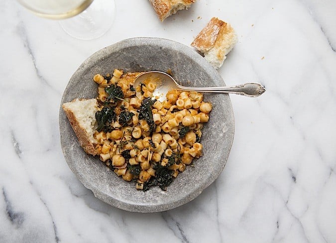 Ditalini with Chickpeas, Kale and Garlic-Rosemary Oil