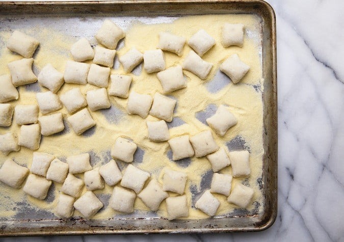 Making Making Potato Gnocchi with Pea Mint Sauce