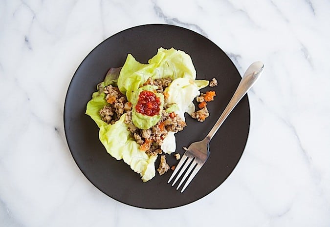 Minced Chicken Mushrooms with Lettuce Cups