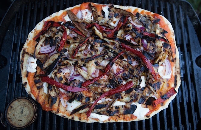 Grilled Eggplant and Carmen Pepper Pizza