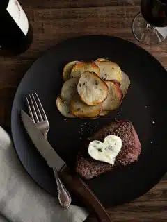 Porcini Crusted Tenderloin Filet with Fresh Herb Butter