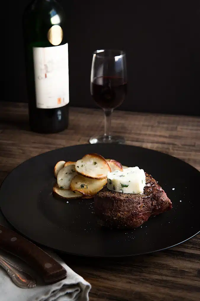 Porcini Crusted Tenderloin Filet with Fresh Herb Butter - Chez Us