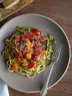 Zucchini Noodles with Blistered Tomatoes | Chez Us