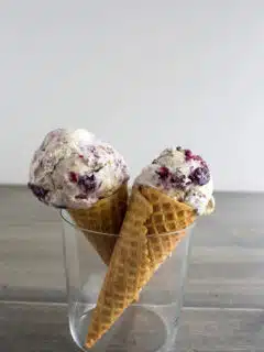 Roasted Blueberry Mascarpone Ice Cream