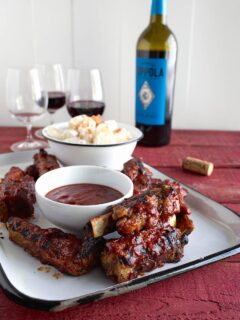 Grilled St. Louis Ribs with Gochujang Raspberry BBQ Sauce
