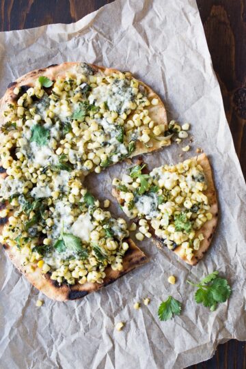 Grilled Corn Cilantro Blue Pizza