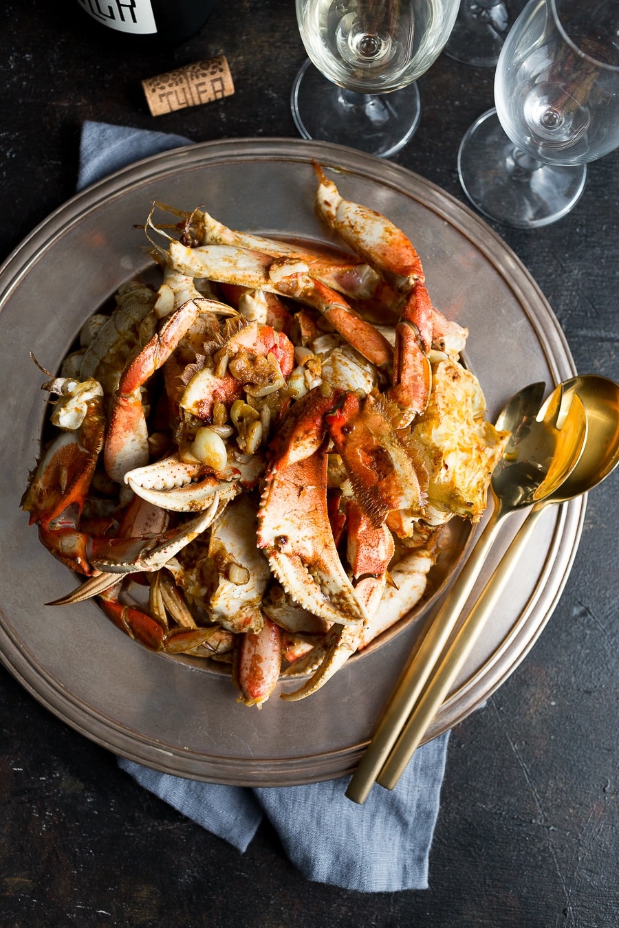 Roasted Harissa Garlic Crab