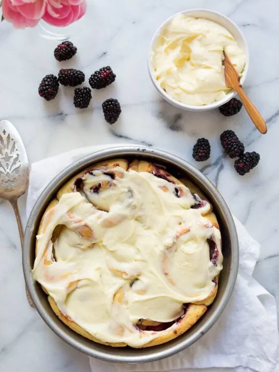 Blackberry Sweet Rolls with Lemon Curd Icing