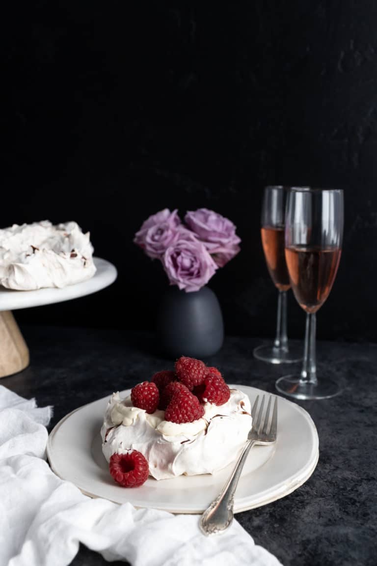 Mini Chocolate Swirl Raspberry Pavlovas